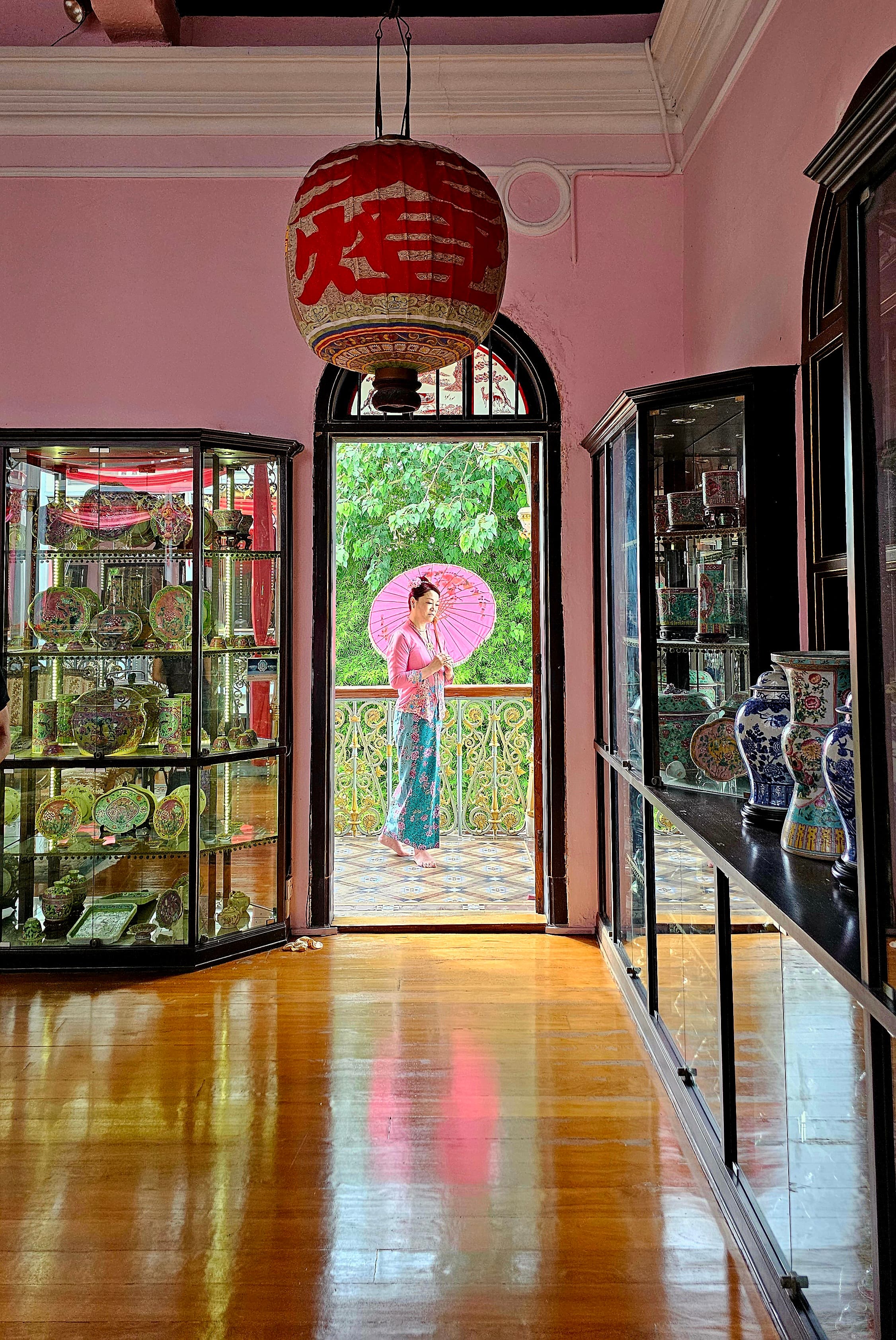 Ornate interior courtyard of the Pinang Peranakan Mansion in George Town