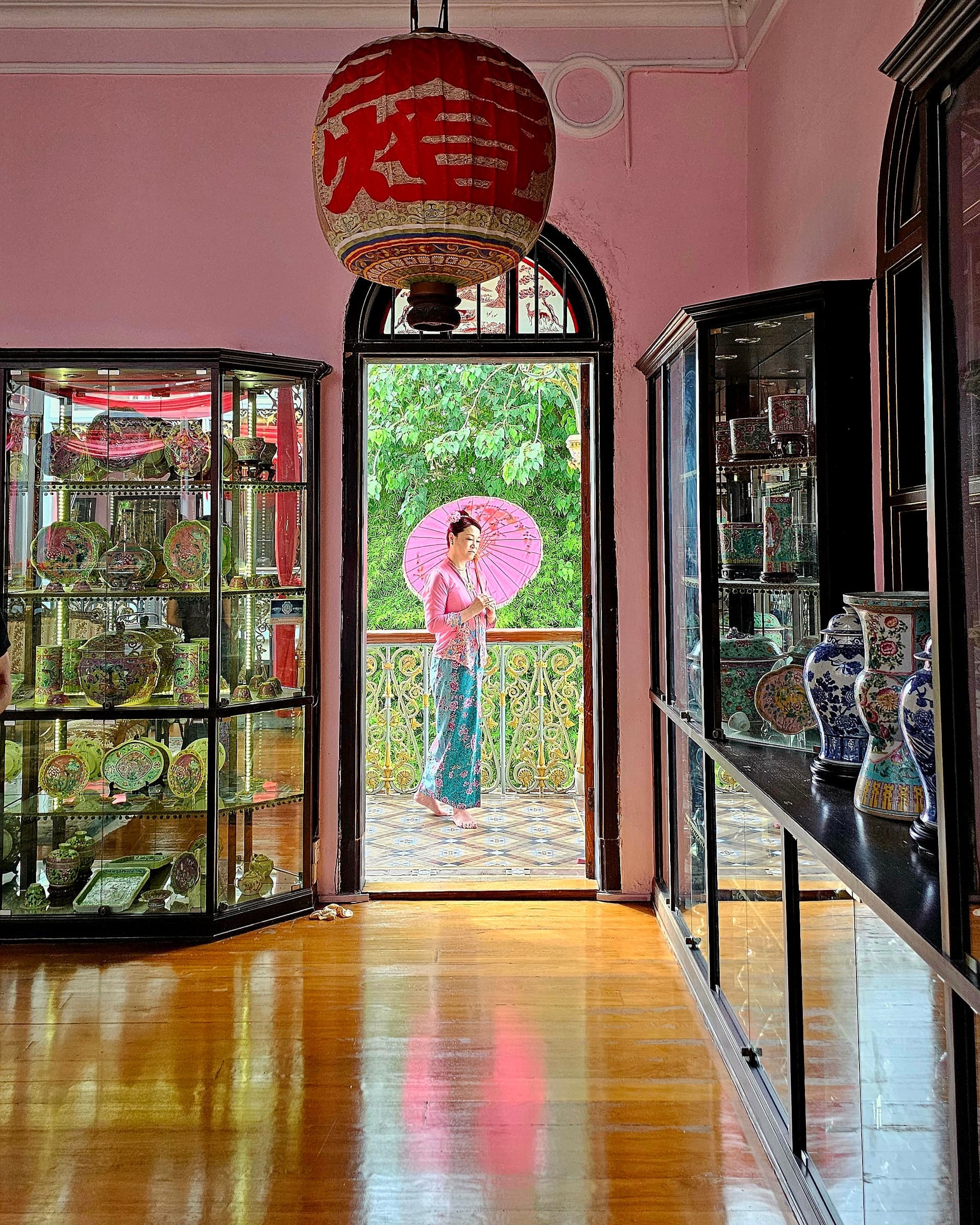 Ornate interior courtyard of the Pinang Peranakan Mansion in George Town